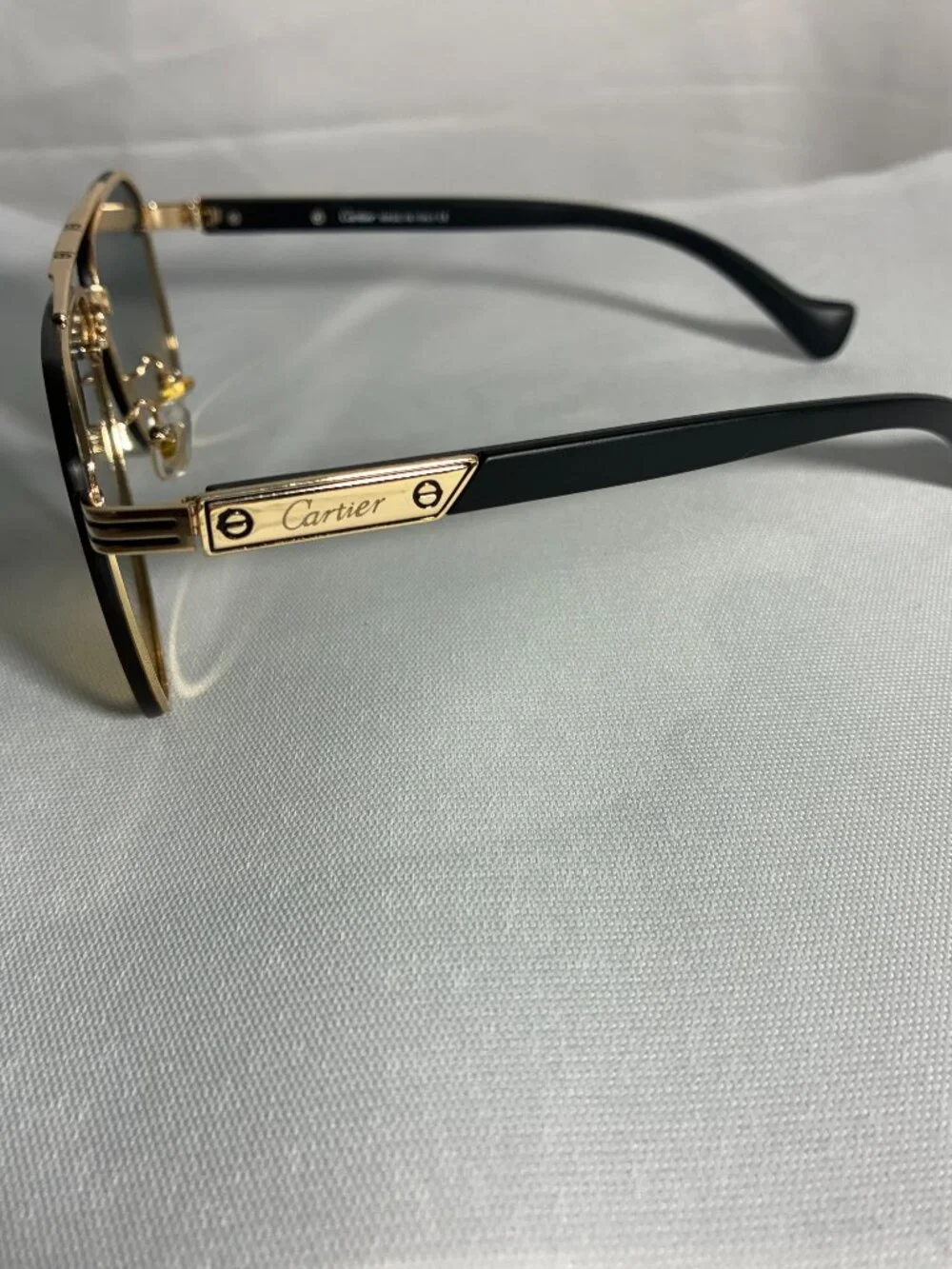 Cartier Santos Style Gold Aviator Sunglasses Gradient Lens Made in Italy